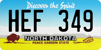 ND license plate HEF349