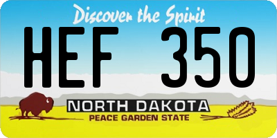 ND license plate HEF350