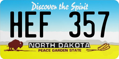 ND license plate HEF357