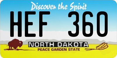 ND license plate HEF360