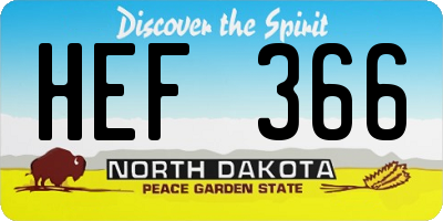 ND license plate HEF366