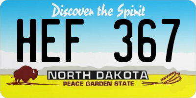 ND license plate HEF367