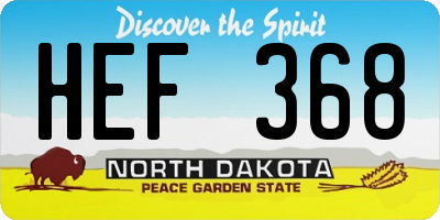 ND license plate HEF368