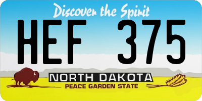 ND license plate HEF375