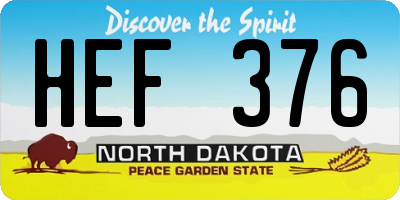 ND license plate HEF376