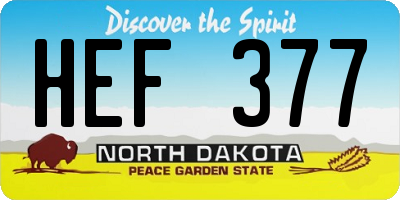 ND license plate HEF377