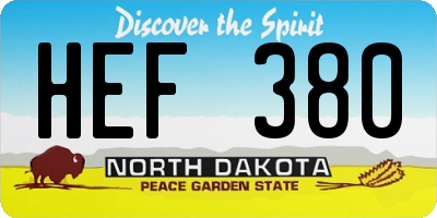 ND license plate HEF380