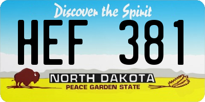 ND license plate HEF381