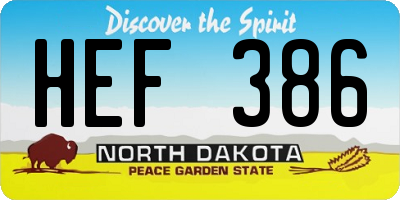 ND license plate HEF386