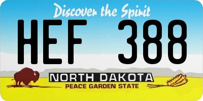 ND license plate HEF388