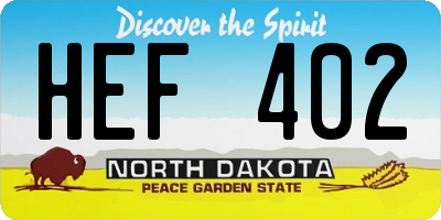 ND license plate HEF402