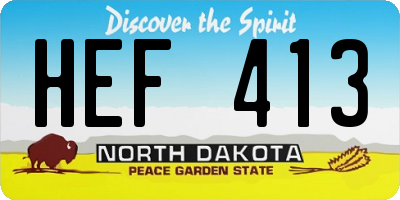 ND license plate HEF413