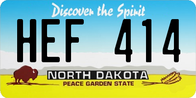 ND license plate HEF414
