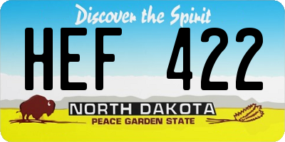 ND license plate HEF422