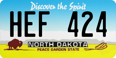 ND license plate HEF424