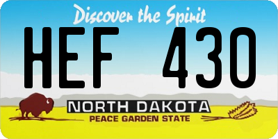 ND license plate HEF430