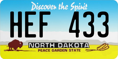 ND license plate HEF433