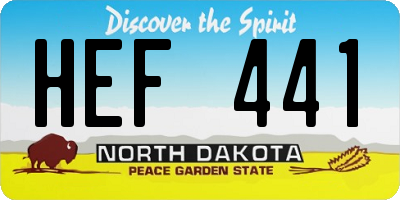 ND license plate HEF441