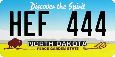 ND license plate HEF444