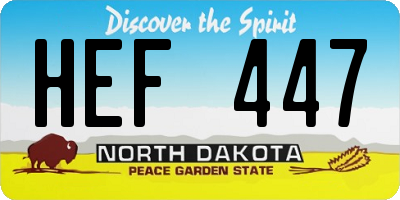 ND license plate HEF447