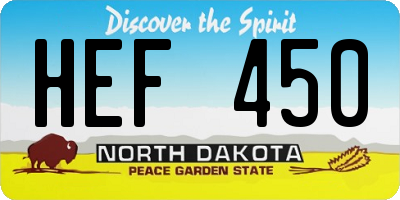 ND license plate HEF450