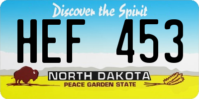 ND license plate HEF453
