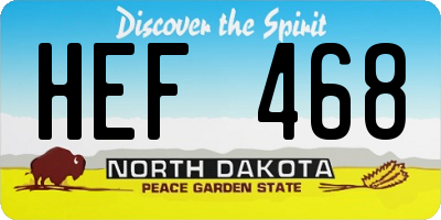 ND license plate HEF468