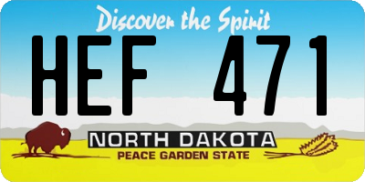 ND license plate HEF471
