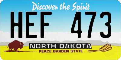 ND license plate HEF473