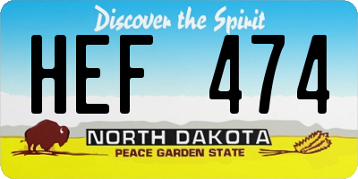 ND license plate HEF474