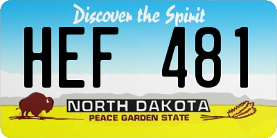 ND license plate HEF481