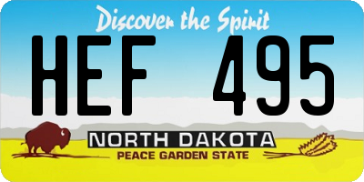 ND license plate HEF495