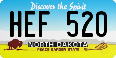 ND license plate HEF520