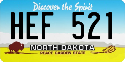 ND license plate HEF521