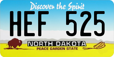 ND license plate HEF525