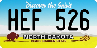 ND license plate HEF526