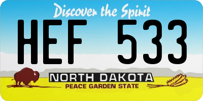 ND license plate HEF533