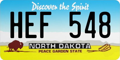 ND license plate HEF548