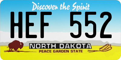 ND license plate HEF552