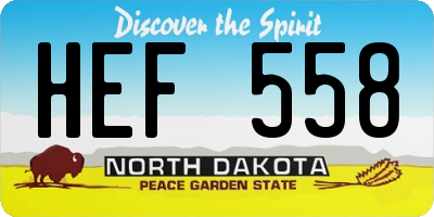 ND license plate HEF558