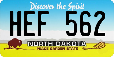 ND license plate HEF562