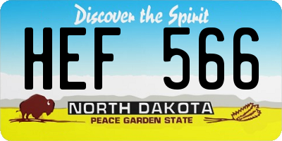 ND license plate HEF566