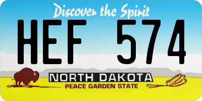 ND license plate HEF574
