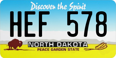 ND license plate HEF578