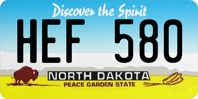 ND license plate HEF580
