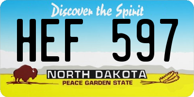 ND license plate HEF597