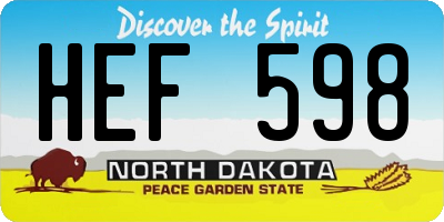 ND license plate HEF598