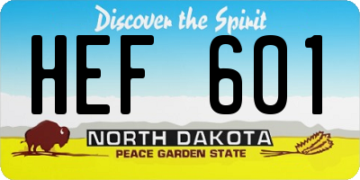 ND license plate HEF601