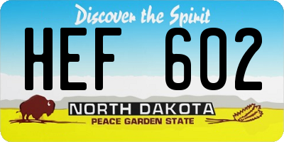ND license plate HEF602