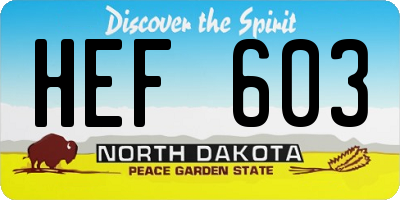 ND license plate HEF603
